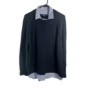 Lauren Ralph Lauren Navy Blue 2-in-1 Layered Look Sweater Striped Size XL